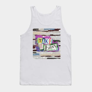 Take It Easy Paper Collage Tank Top